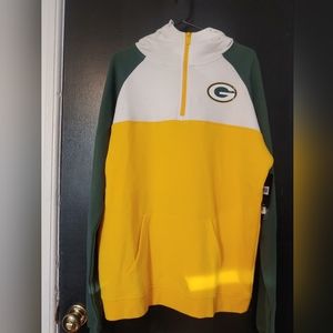 Green Bay Packers 1/4 zip hoodie Men's BNWT